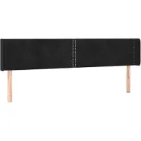 vidaXL Tête de lit avec oreilles noir 183x16x78/88 cm velours