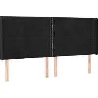 vidaXL Tête de lit avec oreilles noir 183x16x118/128 cm velours