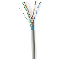 Nedis Enrouleur de câble réseau | CAT6 | Fixe | F/UTP | CCA | 100.0 m | Intérieur | Rond | PVC | Gris | Boîte cadeau