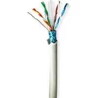 Nedis Enrouleur de câble réseau | CAT6 | Fixe | F/UTP | Cuivre nu | 50.0 m | Intérieur | Rond | LSZH | Gris | Boîte cadeau
