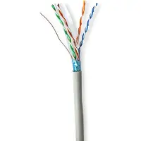 Nedis Réseau Câble Rouleau | CAT6 | Rigide | F/UTP | CCA | 305.0 m | Intérieur | Rond | PVC | Gris | Boîte