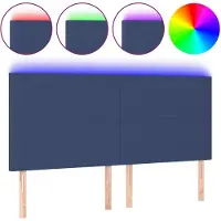 vidaXL Tête de lit LED bleu 200x5x118/128 cm Tissu
