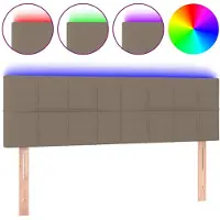 vidaXL Tête de lit LED Taupe 144x5x78/88 cm Tissu