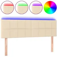 vidaXL Tête de lit LED Crème 144x5x78/88 cm Tissu