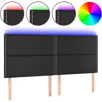 vidaXL Tête de lit LED noir 180x5x118/128 cm similicuir