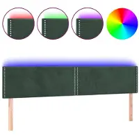 vidaXL Tête de lit LED vert foncé 180x5x78/88 cm velours