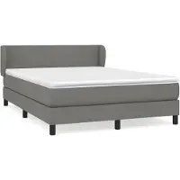 vidaXL Lit boxspring avec matelas gris foncé 140x200 cm Tissu