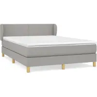 vidaXL Lit boxspring avec matelas gris clair 140x190 cm Tissu