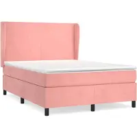 vidaXL Lit boxspring avec matelas rose 140x190 cm velours