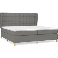 vidaXL Lit boxspring avec matelas gris foncé 200x200 cm Tissu