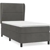 vidaXL Lit boxspring avec matelas gris foncé 90x190 cm velours