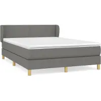 vidaXL Lit boxspring avec matelas gris foncé 140x200 cm Tissu