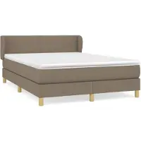vidaXL Lit boxspring avec matelas Taupe 140x200 cm Tissu