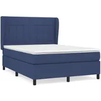 vidaXL Lit boxspring avec matelas bleu 140x200 cm Tissu