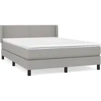 vidaXL Lit boxspring avec matelas gris clair 140x190 cm Tissu