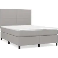 vidaXL Sommier à lattes de lit avec matelas Gris clair 140x200cm Tissu