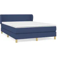 vidaXL Lit boxspring avec matelas bleu 140x200 cm Tissu