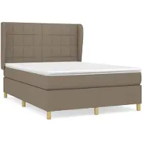 vidaXL Lit boxspring avec matelas Taupe 140x200 cm Tissu