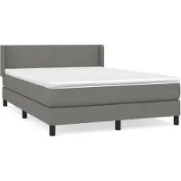 vidaXL Lit boxspring avec matelas gris foncé 140x190 cm Tissu