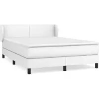 vidaXL Lit boxspring avec matelas blanc 140x200 cm similicuir