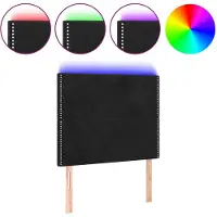 vidaXL LED Tête de lit noir 90x5x118/128 cm velours