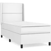vidaXL Lit boxspring avec matelas blanc 100x200 cm similicuir