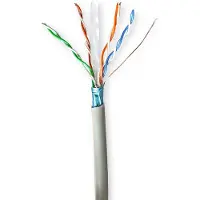 Nedis Câble réseau Rouleau | CAT6 | Torsadé | F/UTP | CCA | 50.0 m | Intérieur | Rond | PVC | Gris | Boîte cadeau