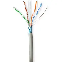 Nedis Câble réseau Rouleau | CAT6 | Torsadé | F/UTP | CCA | 100.0 m | Intérieur | Rond | PVC | Gris | Boîte cadeau