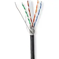 Nedis Réseau Câble Rouleau | CAT6 | Rigide | S/FTP | CCA | 305.0 m | Dehors | Rond | PE | Noir | Boîte