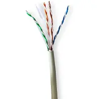 Nedis Réseau Câble Rouleau | CAT6 | Souple | U/UTP | Cuivre nu | 100.0 m | Intérieur | Rond | LSZH | Gris | Boîte