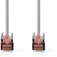 Nedis Câble réseau CAT6 - RJ45 mâle - RJ45 mâle - S/FTP - 15,0 m - Rond - LSZH - Gris - Etiquette