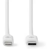 Nedis Câble Lightning | USB 2.0 | Apple Lightning, 8 broches | USB-C mâle | 480 Mbps | Nickelé | 1,00 m | Rond | PVC | Blanc | Étiquette