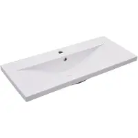 vidaXL lavabo encastré 91x39,5x18,5 cm céramique blanche
