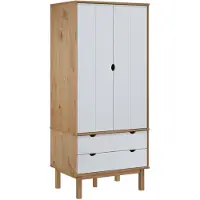 vidaXL Armoire OTTA brun&blanc 76,5x53x172 cm Pin massif