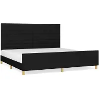 vidaXL Cadre de lit sans matelas noir 200x200 cm Tissu