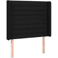 vidaXL Tête de lit avec oreilles noir 93x16x118/128 cm Tissu