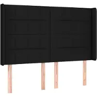 vidaXL Tête de lit avec oreilles noir 147x16x118/128 cm Tissu