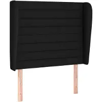 vidaXL Tête de lit avec oreilles Noir 93x23x118/128 cm Tissu