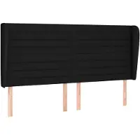 vidaXL Tête de lit avec oreilles Noir 203x23x118/128 cm Tissu