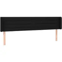 vidaXL Tête de lit avec oreilles Noir 163x16x78/88 cm Tissu