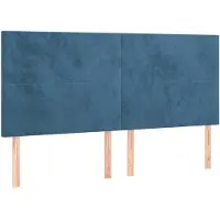 vidaXL Têtes de lit 4 pcs. Bleu foncé 80x5x78/88 cm velours