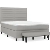 vidaXL Lit boxspring avec matelas gris clair 140x190 cm Tissu