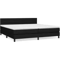 vidaXL Lit boxspring avec matelas noir 200x200 cm tissu