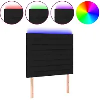 vidaXL Tête de lit LED noir 90x5x118/128 cm Tissu