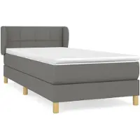 vidaXL Lit boxspring avec matelas gris foncé 80x200 cm Tissu