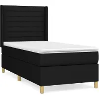 vidaXL Lit boxspring avec matelas noir 80x200 cm tissu