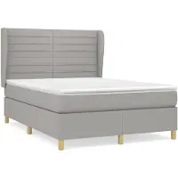 vidaXL Lit boxspring avec matelas gris clair 140x190 cm Tissu