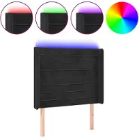 vidaXL Tête de lit LED noir 93x16x118/128 cm velours