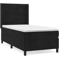 vidaXL Lit boxspring avec matelas noir 100x200 cm velours