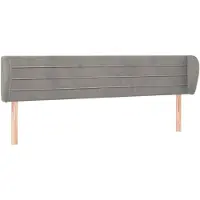 vidaXL Tête de lit avec oreilles gris clair 183x23x78/88 cm velours